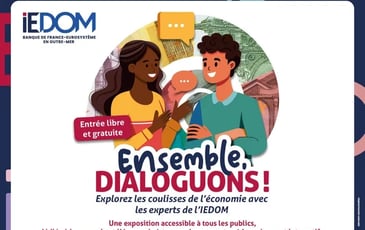 Exposition sur l'économie "Ensemble dialoguons" de l'IEDOM à la Maison des initiatives locales