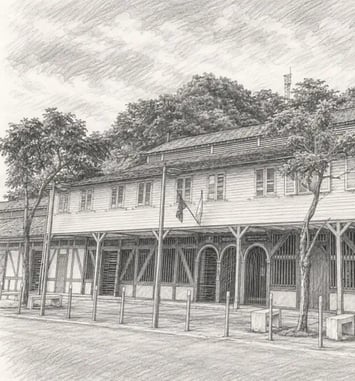 Visite du bâtiment de l'ancienne douane à Cayenne